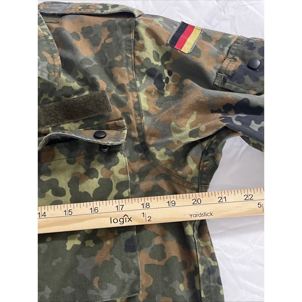German Bundeswehr Flecktarn Camo Shirt Zip And Snap Closer‎ Long Sleeve Unisex